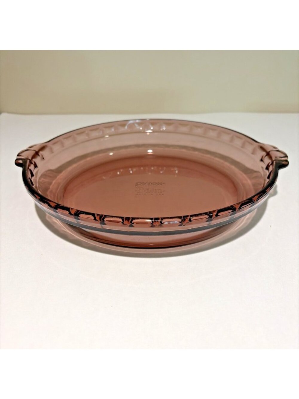 Vintage Pyrex Fluted Pie Pan #229 Cranberry Glass Crimped Deep Dish Plate 9.5"